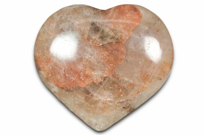 Polished Hematoid Quartz Heart - Madagascar #341687